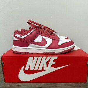 Nike Crimson and White Low-Top Sneakers